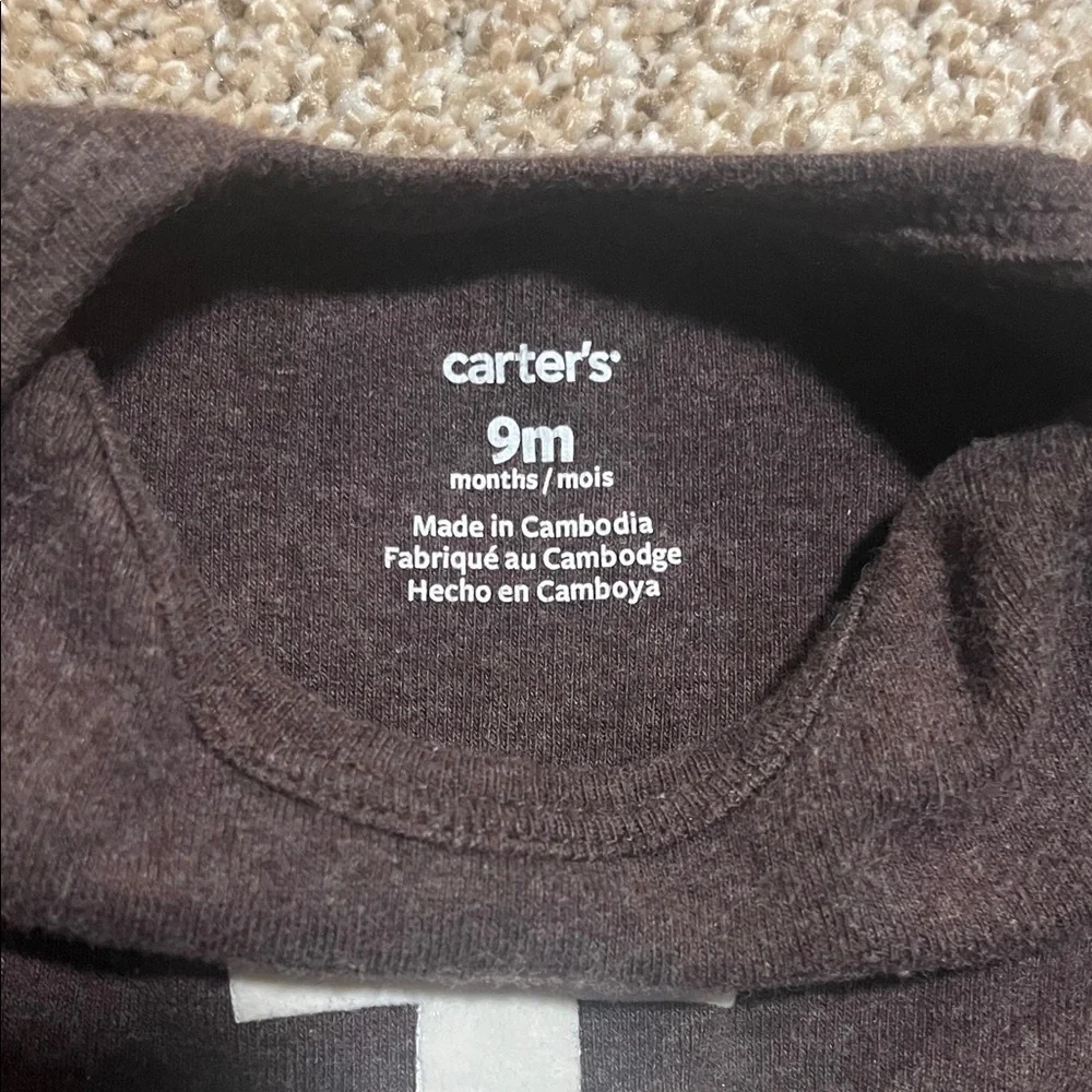 Carter's Dark Brown Football Long Sleeve Bodysuit